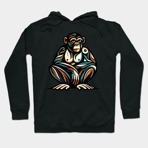 Pop art monkey illustration. cubism illustration of monkey Hoodie by gblackid